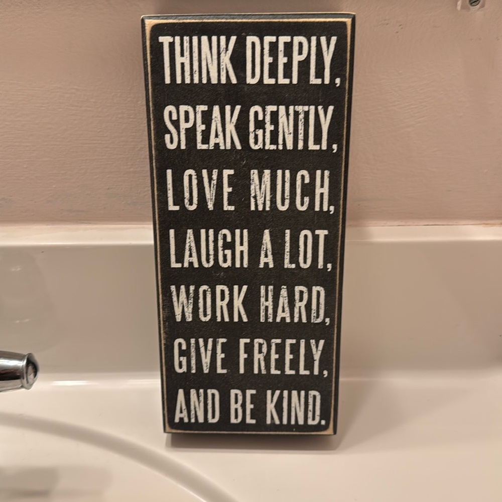 Wood block home decor with inspirational quote